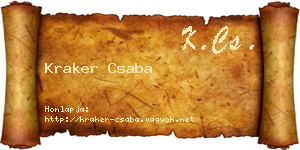 Kraker Csaba névjegykártya